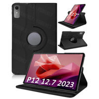 Ốp Lưng Cho Lenovo Xiaoxin Pad Pro 12.7 inch Tab P12 2023 TB-370FU Da PU Đơn Giản Bền Bao Ngủ Chức Năng Đánh Thức 360 Xoay Đứng Vỏ Bảo Vệ