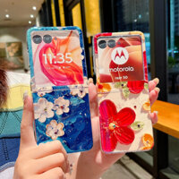 Ốp Lưng Cho Motorola Moto Razr 50 Ultra Ốp lưng Họa Tiết Hoa Mềm Mỏng Ốp Lưng Có Trang Trí Kim Cương