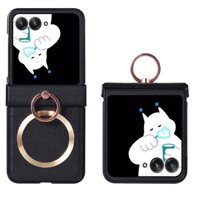 Ốp Lưng Cho Motorola Moto Razr 50 40 Ultra flip5 Ốp lưng Dermatoglyph Mẫu Lychee Siêu Mỏng Ốp Lưng Có Từ Tính