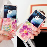 Ốp Lưng Cho Motorola Moto Razr 50 40 Ultra Ốp lưng Họa Tiết Hoa Mềm Mỏng Ốp Lưng Kẻ Sọc Trang Trí Kim Cương