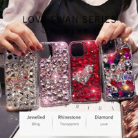 Ốp Lưng Cho OPPO A17 A17K A16 A15 A15S A57 A77 A77S A35 A38 A5 A7 A8 A9 A31 A52 A93 A94 A95 A96 A97 A92 A58 A78 A74 A53 A54 A55 A83 Bling Kim Cương Giả Kim Cương Giả Nhiều Màu Sắc Trái Tim Tình Yêu