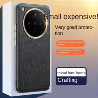 Ốp Lưng Cho OPPO Find X8 Pro Họa Tiết Da Sang Trọng Kim Loại Bảo Vệ Ống Kính Máy Ảnh Chống Sốc Ốp lưng