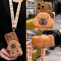 Ốp Lưng Cho OPPO Realme C11 2021 C12 C15 C17 7i C21 C21Y C25Y C25 C25S C2 GT6 X2Pro Ốp Điện Thoại TPU Mềm 3D Hoạt Hình Dễ Thương Capbar Ví Thẻ Silicon Bảo Vệ Có Dây Buộc