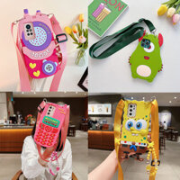 Ốp Lưng Cho OPPO Realme XT X2Pro Note50 Note60 C25 C25S GT6 GT Neo2 Neo3 Ốp Điện Thoại TPU Mềm 3D Hoạt Hình Dễ Thương Maggie Monster Spongebob Silicon Bảo Vệ Có Dây Buộc