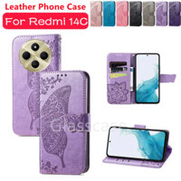 Ốp Lưng Cho Redmi 14C 13C Redmi14C 14 C Redmi13C 13 C 4G 5G 2024 Tấm Hoa Da Lật Vỏ Điện Thoại Khe Cắm Thẻ Ví Chống Sốc Giá Đỡ Vỏ Bảo Vệ