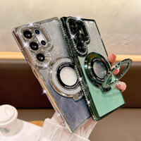 Ốp Lưng Cho Samsung A55 A16 A14 A15 A25 A24 A34 A54 A53 A35 A05s 5G Lấp Lánh Giá Đỡ Kim Cương Giá Đỡ Ốp Lưng Điện Thoại Gradient Ripple Lấp Lánh Bao