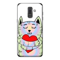 Ốp lưng cho Samsung Galaxy J8 2018 mèo tim 1 - Hàng chính hãng