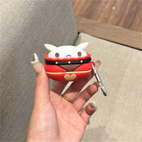 Ốp lưng cho Samsung Galaxy Buds 2 pro / Buds Live / Buds pro / Buds 2 / Buds FE, Vỏ tai nghe silicon hình thỏ nhảy dễ thương 3D có móc