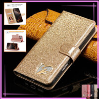 Ốp lưng cho Samsung Note 20 Ultra / 20 / 10 Plus / 10 / 9 / 8 S8 / S9 / S10 / S20 / S21 Plus S20 / S21 Ultra S20 / S21 FE S10E / S7 / S7edge Pretty Fashion Love Flip Shiny Soft Cover Leather Protection Case