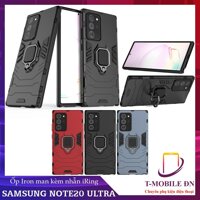 Ốp lưng cho Samsung Note 20  20 Ultra iron man chống sốc kèm nhẫn xoay chống xem video bảo vệ camera - Note 20 Ultra - Đen