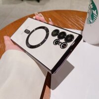 Ốp lưng cho samsung s22 ultra 5G trong suốt viền mạ si cao cấp - hàng nhập khẩu chính hãng - Viền Đen