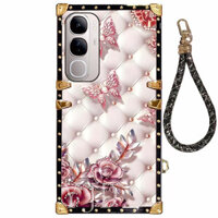 Ốp Lưng Cho Vivo V40 Lite Y19S Y29 Y300 Dòng Hoa Duyên Dáng Dây Đeo Tay TPU Chống Rơi Vỏ Điện Thoại