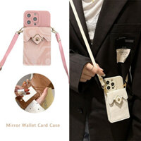 Ốp Lưng Cho Vivo V50 V40lite V40 V30E V30 V29E V29 V27E V27 V25 V23E V23 Pro 5G V25E V21E 4G V21 Ốp Điện Thoại TPU Mềm Gương Sang Trọng Ví Da Vỏ Bảo Vệ Thẻ Có Dây Buộc