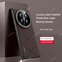 Ốp Lưng Cho Vivo X100 Ultra X100s Pro X100 Pro Da Trơn Sang Trọng Ốp lưng Sứ Điện Khung Sơn Mài Lỗ Mịn Bảo Vệ Ống Kính Chống Rơi Vỏ Bảo Vệ Chống Sốc
