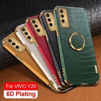 Ốp Lưng Cho VIVO Y04 Y29 Y19S Y17S Y28 Y03 Y18 Y02S Y16 Y35 Y22S Y15A Y15S Y20i Y20S Y12S Y12A Thời Trang Da Cá Sấu Mạ Chống Sốc Magentic Nhẫn Giá Đỡ Vỏ Mềm