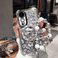Ốp Lưng Cho VIVO Y04 Y29 Y19S Y17S Y12A Y12S Y20i Y20S Y16 Y36 Y27 Y28 Y03 Y18S Bling Kim Cương Bướm Gương Đứng Giá Đỡ Silicon Mềm Vỏ Điện Thoại Có Vòng Tay