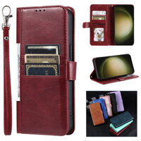 Ốp Lưng Cho Xiaomi 12 12S 12X 12T Lite Redmi K50 Pro Ultra K60E Dây Tay Lật Bao Da Từ Tính Vỏ Mềm Retro Nhiều Khe Cắm Thẻ