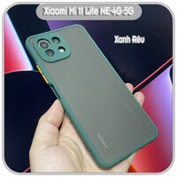 Ốp lưng cho Xiaomi Mi 11 Lite NE-4G-5G nhám viền màu che camera - Xanh Rêu