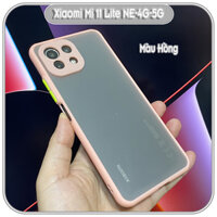 Ốp lưng cho Xiaomi Mi 11 Lite NE-4G-5G nhám viền màu che camera - Hồng