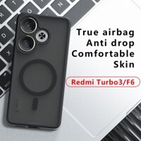 Ốp Lưng Cho Xiaomi Poco F6 PocoF6 24069PC21G Ốp Điện Thoại Sang Trọng Trong Suốt Mờ Bốn Góc Túi Khí Chống Sốc Từ Tính Sạc Không Dây Không Bao Giờ Màu Vàng Vỏ Bảo Vệ Coque