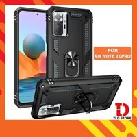 Ốp lưng cho Xiaomi Redmi Note 10 Pro chống sốc 2 lớp kèm nhẫn iring làm giá đỡ - Redmi Note 10 Pro - Đen