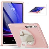 Ốp lưng chống rơi cho Samsung Galaxy Tab S10+ SM-X820 X826 X828 S9 FE+ SM-X610 X616 S9+ S8+ S7+ Plus S7 FE T733 T736 Vỏ đứng 12.4 inch có khe cắm bút xoay dây đeo tay