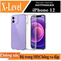 Ốp lưng chống sốc cho iPhone 12 / 12 Pro / 12 Pro Max mặt lưng trong suốt  hiệu X-Level Sparkling Series - HPK Phân Phối