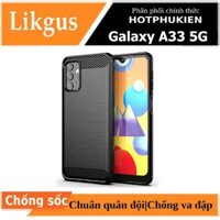 Ốp lưng chống sốc cho Samsung Galaxy A33 5G hiệu Likgus vân kim loại , chống sốc chuẩn quân đội, chống va đập - hàng nhập khẩu - Đen