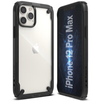 Ốp lưng chống sốc hàng hiệu Ringke Fusion X cho iPhone 12 Series - Hàng nhập khẩu - iPhone 12 Pro Max - Viền đen - lưng trong
