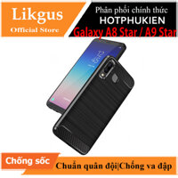 Ốp lưng chống sốc Likgus cho Samsung Galaxy A8 Star chuẩn quân đội, chống va đập, chống vân tay - Hàng chính hãng - Đen