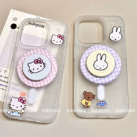 Ốp lưng chống sốc Miffy Rabbit có giá đỡ từ tính tương thích với iPhone 16/15 Pro Max/14/13/12/11 NBQW