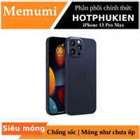 Ốp lưng chống sốc siêu mỏng 0.3mm cho iPhone 13 Pro Max hiệu Memumi mặt lưng nhám mềm mịn thời trang tinh tế - hàng nhập khẩu - Xanh Đen