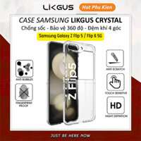 Ốp lưng chống sốc trong suốt Samsung Galaxy Z FLip 5 Flip 6 Likgus Crystal - đệm khí 4 gốc, TPU chống va đập Zflip 5 6