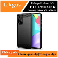 Ốp lưng chống sốc vân kim loại cho Samsung Galaxy A52  Galaxy A52s 5G hiệu Likgus chuẩn quân đội, chống va đập, chống vân tay - Hàng nhập khẩu - đen