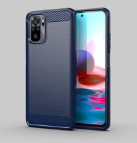 Ốp lưng chống sốc Vân Sợi Carbon cho Xiaomi Redmi Note 10 5G - Hàng nhập khẩu - Xanh Than