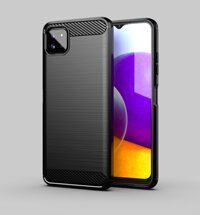 Ốp lưng chống sốc Vân Sợi Carbon cho Samsung Galaxy A22 5G - Hàng Nhập Khẩu - đen