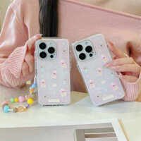 Ốp lưng chống va chạm IMD Pink Party Tương thích với iP Phone16 15ProMax 12 13 14Pro 5G Bảo vệ toàn diện Vỏ mặt dây chuyền sáng tạo cho điện thoại iP Vỏ bao quanh toàn diện