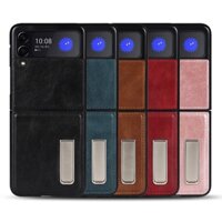 Ốp lưng chống vân tay họa tiết da PU đầy màu sắc cho Samsung Galaxy Z Flip 3 4 5 5G Z Flip3 Z Flip4 Flip5 Zflip5 Zflip4 Zflip3 Vỏ đựng kim loại sang trọng