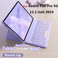 Ốp Lưng Có Bàn Phím Cho Redmi Pad Pro 5G Ốp Lưng 12.1 Cho XiaoMi Pad 6S Pro 12.4 5 Pro Mi Poco Pad 5G 12.1 2024 Bàn Phím Không Dây Có Thể Tháo Rời Tự Động Ngủ Đánh Thức Ốp Lật Thông Minh