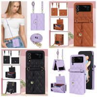 ốp lưng có dây đeo chéo samsung zlip 3 4 5 thời trang cao cấp thiết kế ngăn đựng card tiện dụng