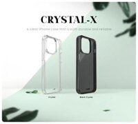 Ốp Lưng Có Lớp Phủ Chống Bám Vân Tay Laut Crystal X dành cho iPhone 14 Series, mặt lưng xử lý bằng lớp phủ chống bám vân tay để giữ iPhone của bạn trông mới.
