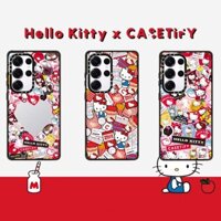 Ốp Lưng Cứng Hình Dán Hello Kitty CASETiY Cho Samsung Galaxy S25 S24 S23 S22 Plus Vỏ Acrylic Siêu Trong Suốt