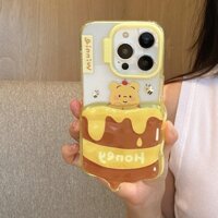 Ốp Lưng Cứng Họa Tiết Kem Cho iPhone 12 Pro Max 13 14 Pro Max Vỏ 15 Pro Max 13 Pro Max Phim Hoạt Hình Gấu Winnie Pooh Vỏ Điện Thoại Trong Suốt