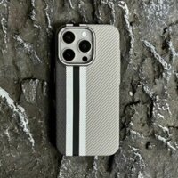 Ốp Lưng Cứng Kết Cấu Sợi Carbon Từ Tính Cho iPhone 15 Pro Max 14 13 12 Pro Vỏ Sạc Không Dây Ống Kính Máy Ảnh Kim Loại
