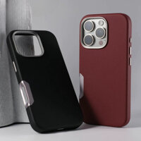 Ốp lưng cứng kim loại cảm ứng sang trọng bằng da cho vỏ iphone 16 pro max