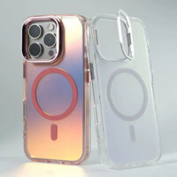 Ốp lưng cứng laser Acrylic 16promax / Có giá đỡ kim loại / Màu tím tương thích cho ốp lưng iphone 11 12 13 14 15 16 pro max