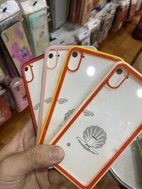 Ốp lưng cường lực viền màu lưng trong dành cho iphone 11 promaxxsmaxXs 7plus 6plus - Hàng Chính Hãng - iPhone X - XS - Đỏ vàng