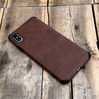 Ốp lưng da chống sốc dành cho iPhone 7  8  SE 2020  7 PLUS  8 PLUS  X  XS  XS MAX  XR  11  11 PRO  11 PRO MAX  12 MINI  12  12Pro  12 Pro Max - Hàng chính hãng - X  XS - Nâu