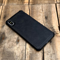 Ốp lưng da chống sốc dành cho iPhone 7  8  SE 2020  7 PLUS  8 PLUS  X  XS  XS MAX  XR  11  11 PRO  11 PRO MAX  12 MINI  12  12Pro  12 Pro Max - Hàng chính hãng - XS Max - Đen