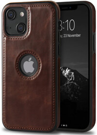 Ốp lưng da cổ điển dành cho iPhone 11  12  13  11 Pro  12 Pro  13 Pro  11 Pro Max  12 Pro Max  13 Pro Max  12 Mini  13 Mini - Hàng chính hãng - Nâu - iPhone 13 Mini